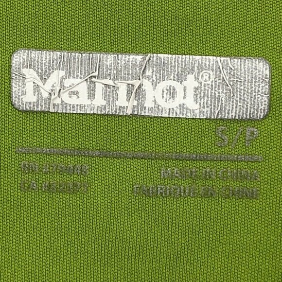 Marmot lime green ruched  sides athletic t shirt crewneck small - Picture 3 of 14